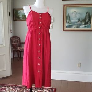 Red button-down Summer Dress